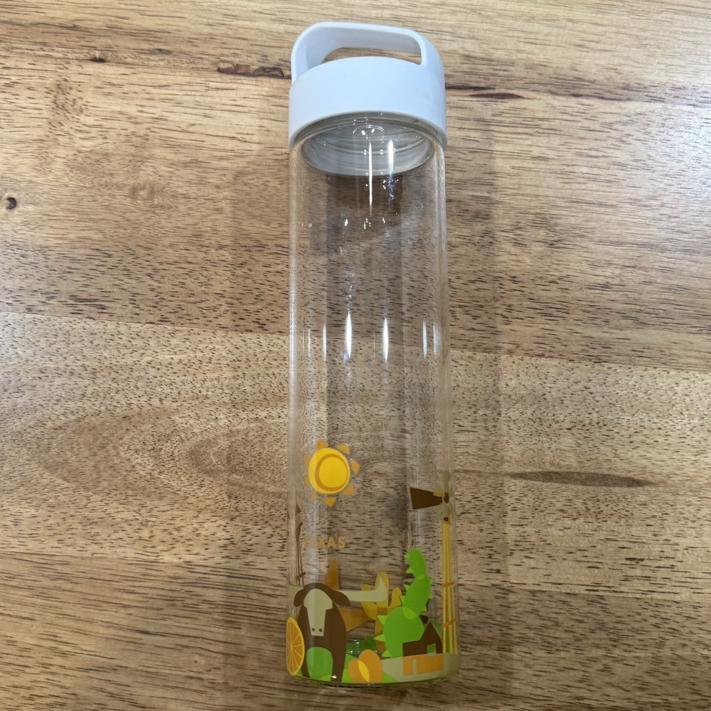 Starbucks Texas You Are Here 18.5 oz Glass Water Bottle ( 2016 )